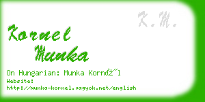 kornel munka business card